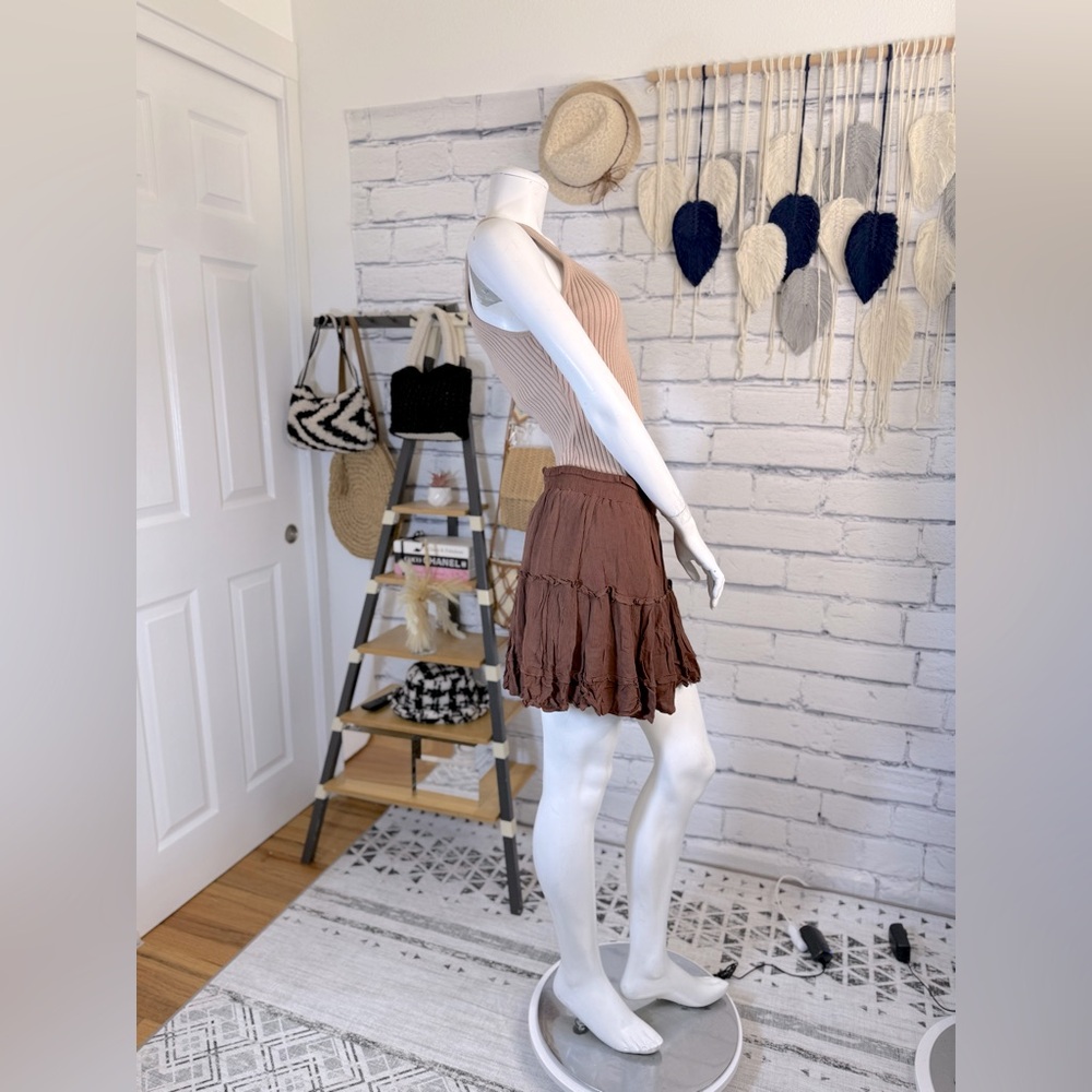Lyaner Ruffle Hem Mini Skirt
